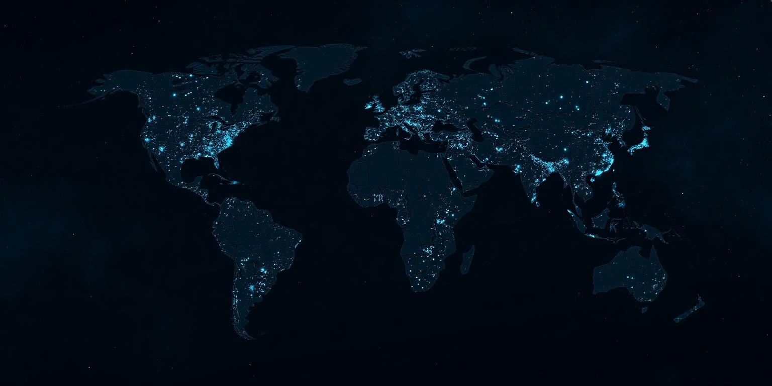 A dark world map showing glowing starlight dots for each connection made